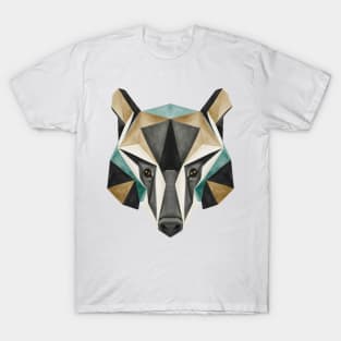 Geometric Badger Animal Lover Geometry Design Gift For Badger Lover T-Shirt